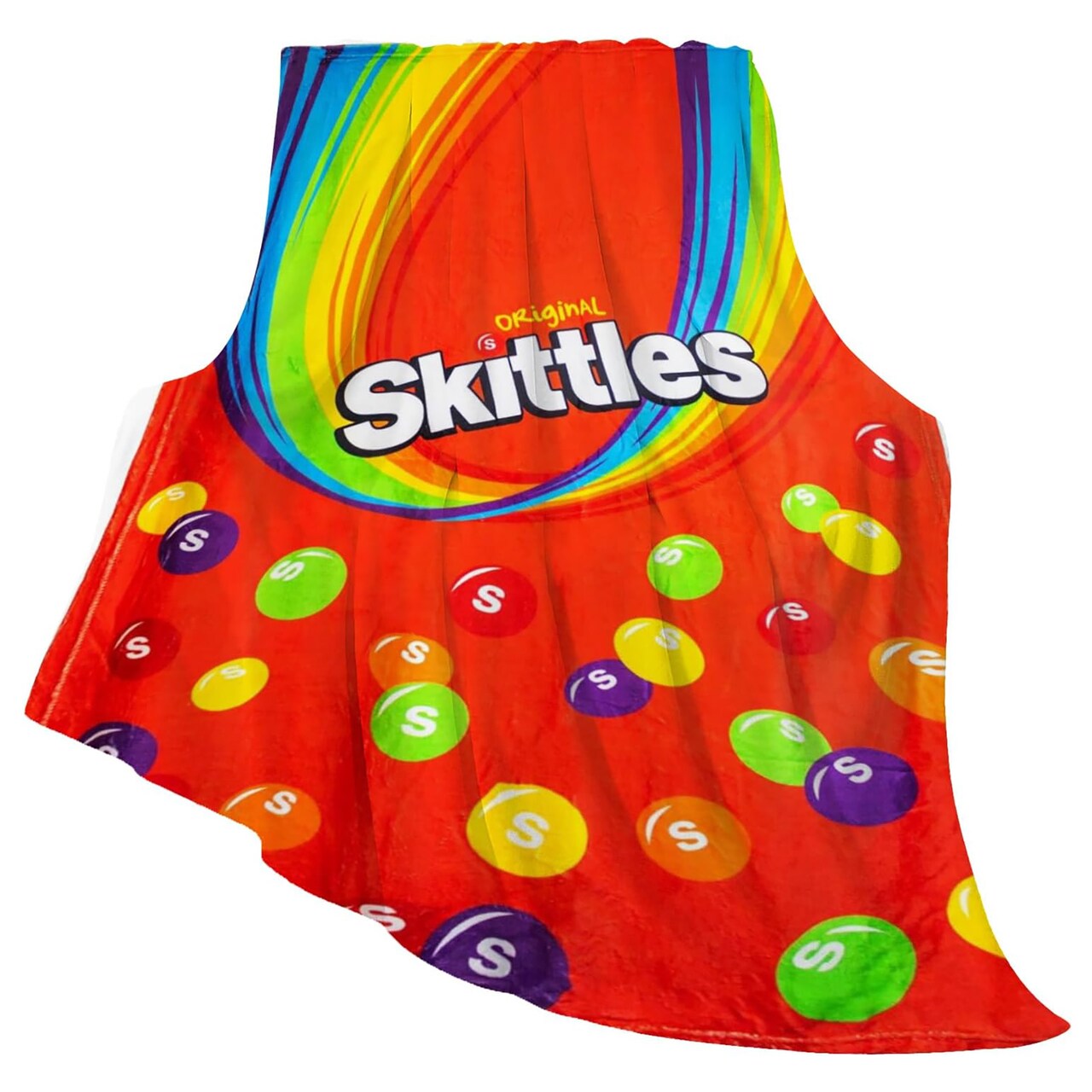 Kangaru: SKITTLES Candy-Inspired Throw Blanket - 60 x 48" Fun Novelty Décor, Themed Soft Fleece Throw, Lightweight Colorful Plush Blanket, Licensed